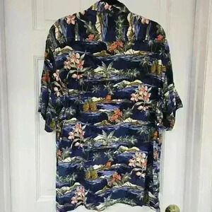 Campia Men's Hawaiian Style Buttons Shirt,Size L